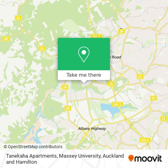 Tanekaha Apartments, Massey University map