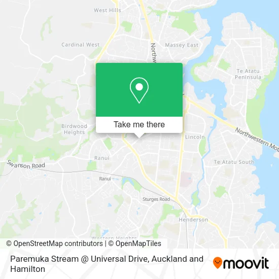 Paremuka Stream @ Universal Drive map