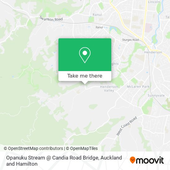 Opanuku Stream @ Candia Road Bridge map
