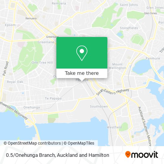 0.5/Onehunga Branch map