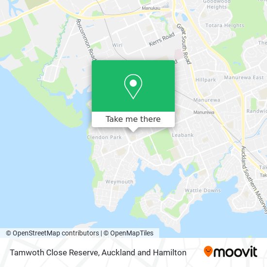 Tamwoth Close Reserve map