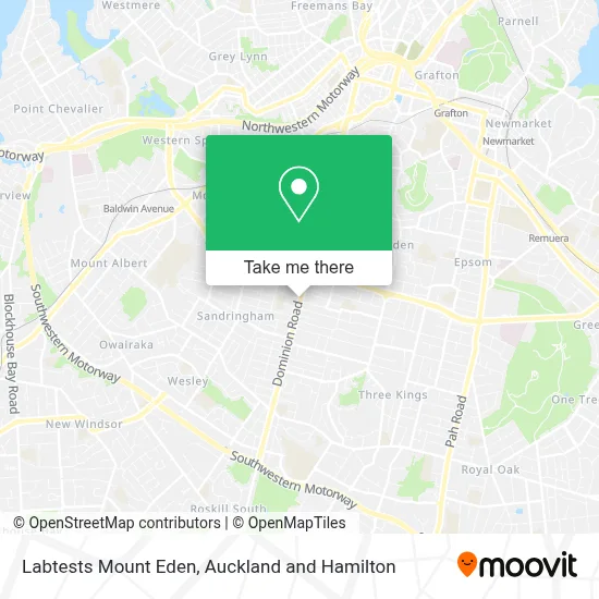 Labtests Mount Eden map