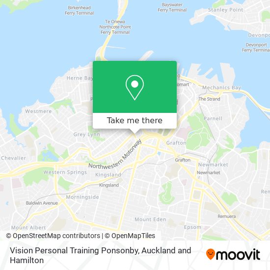 Vision Personal Training Ponsonby map