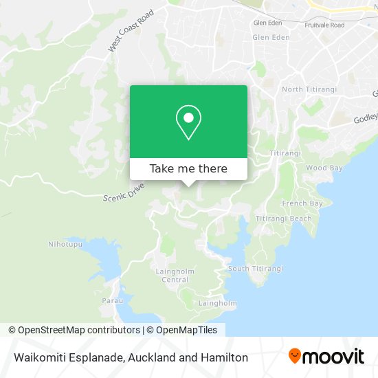 Waikomiti Esplanade map