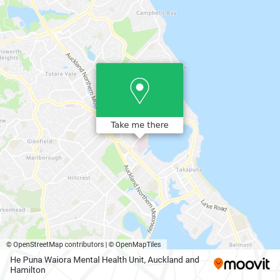 He Puna Waiora Mental Health Unit map