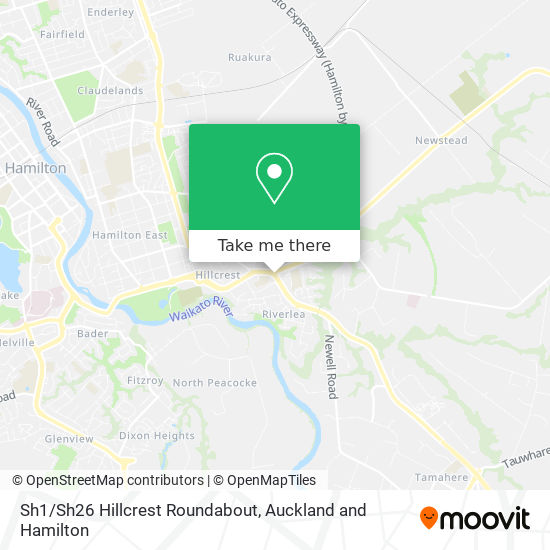 Sh1/Sh26 Hillcrest Roundabout map