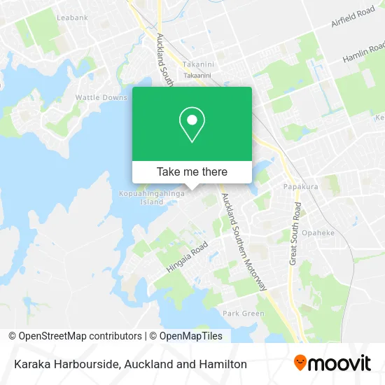 Karaka Harbourside map