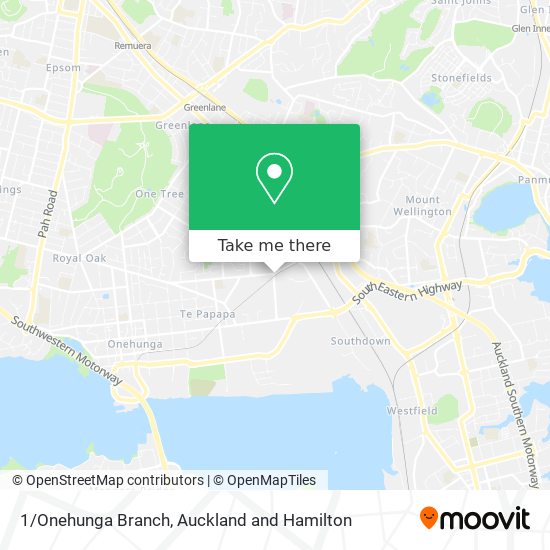 1/Onehunga Branch map