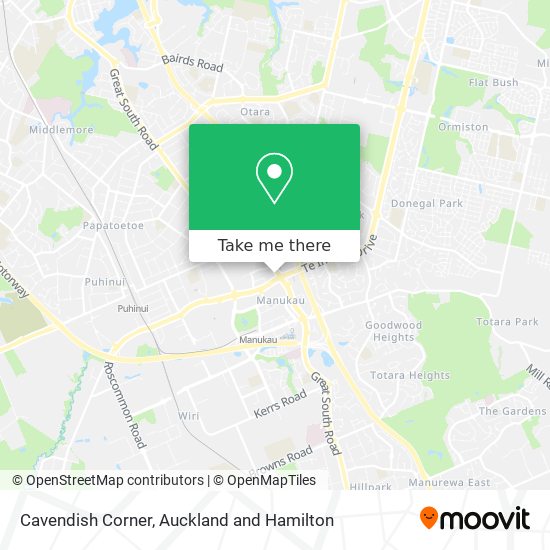 Cavendish Corner map