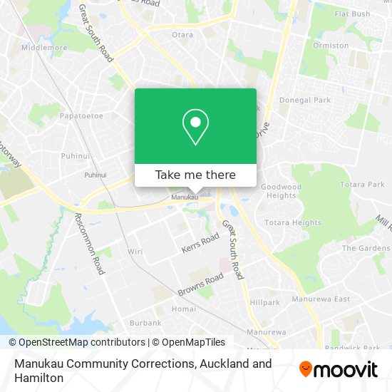 Manukau Community Corrections map