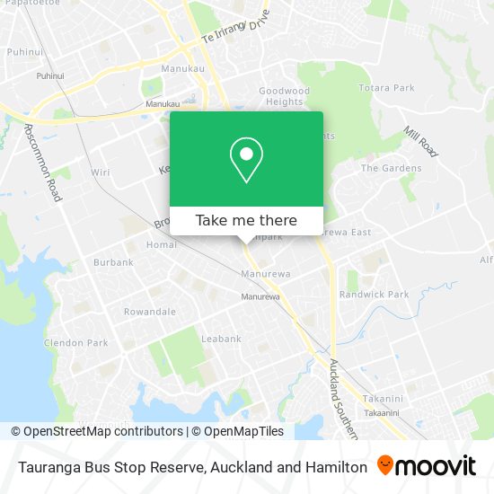 Tauranga Bus Stop Reserve map