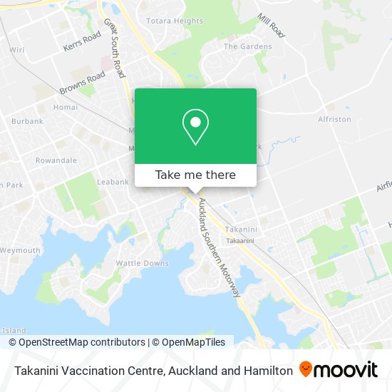 Takanini Vaccination Centre map