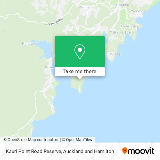 Kauri Point Road Reserve map