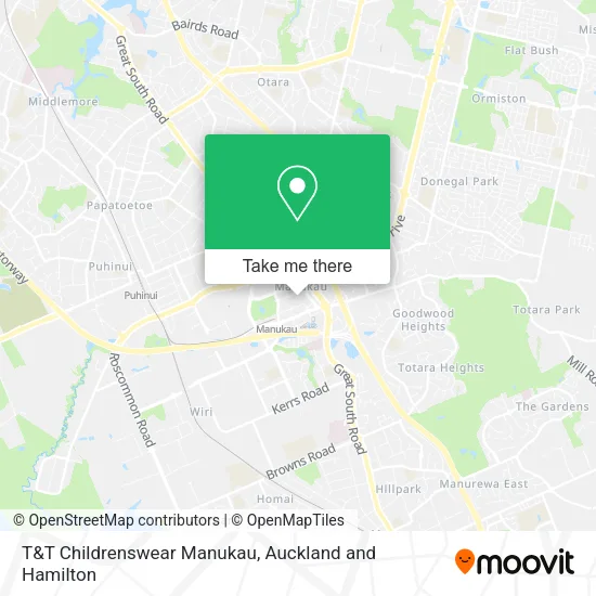 T&T Childrenswear Manukau map