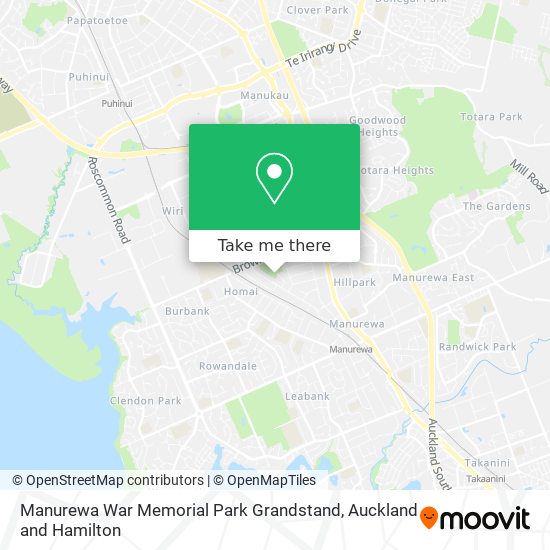 Manurewa War Memorial Park Grandstand地图