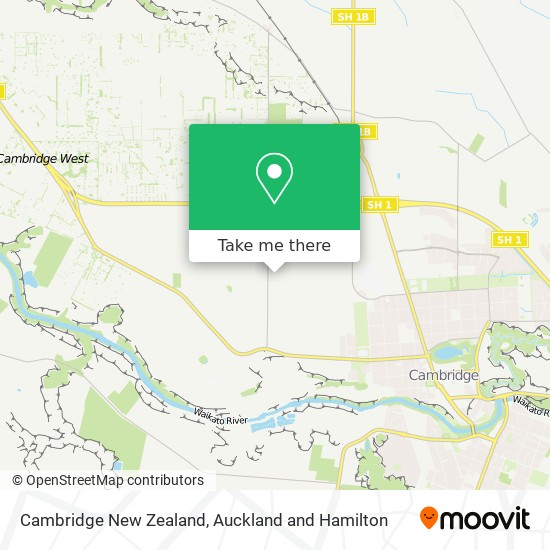 Cambridge New Zealand map