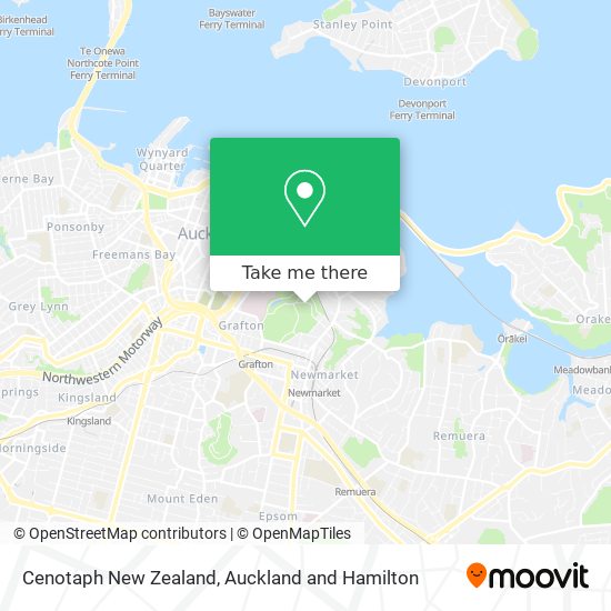Cenotaph New Zealand map
