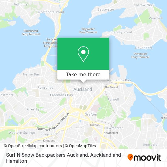 Surf N Snow Backpackers Auckland map