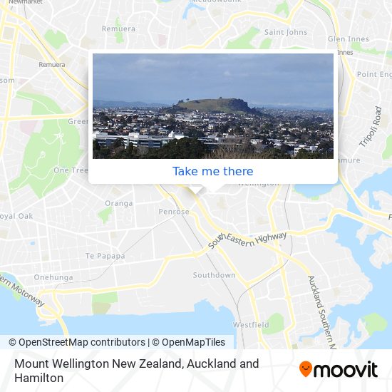 Mount Wellington New Zealand map