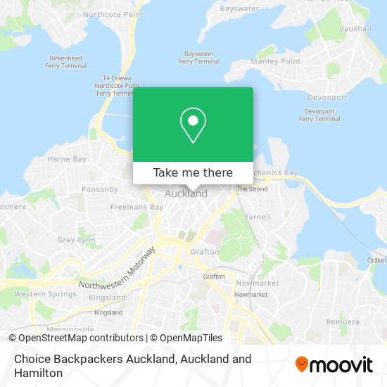 Choice Backpackers Auckland map