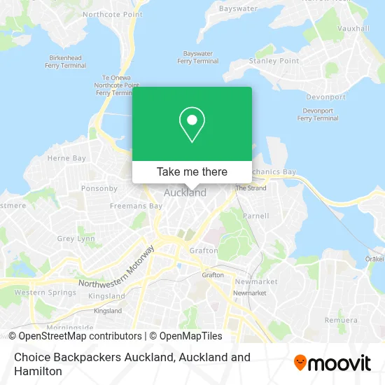 Choice Backpackers Auckland map