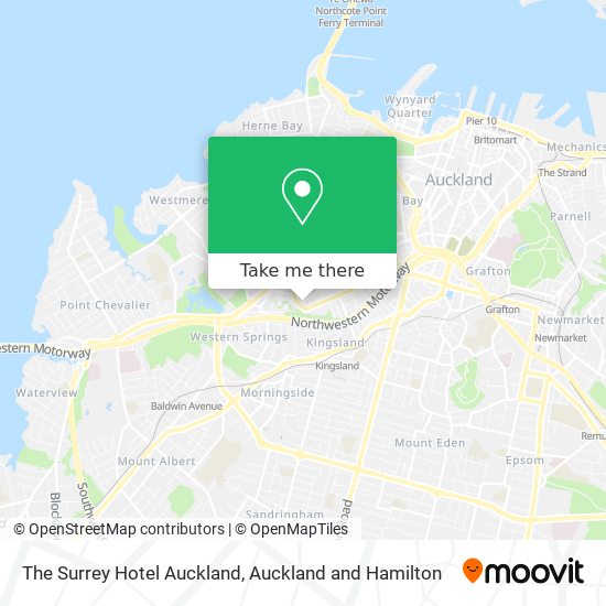 The Surrey Hotel Auckland map