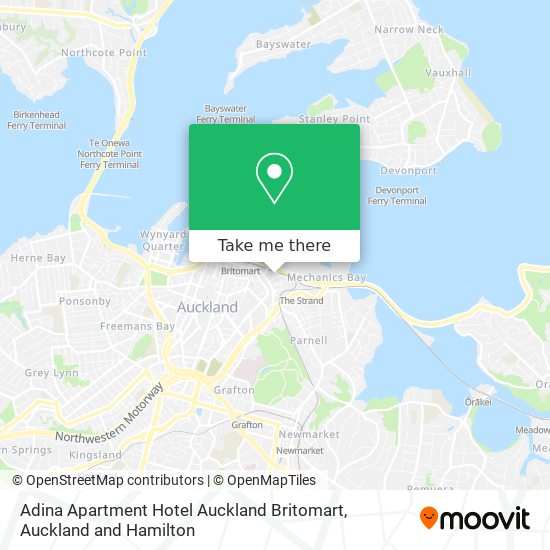 Adina Apartment Hotel Auckland Britomart map