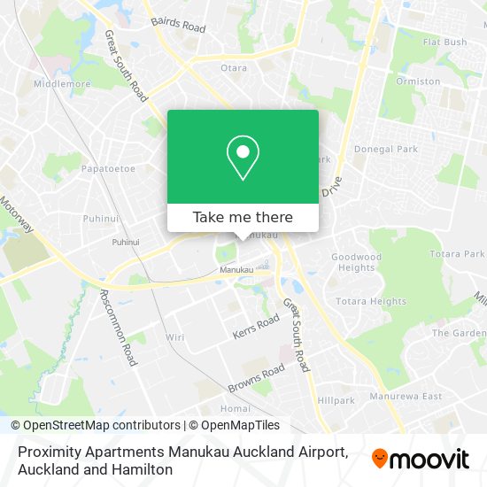 Proximity Apartments Manukau Auckland Airport map