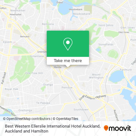 Best Western Ellerslie International Hotel Auckland map