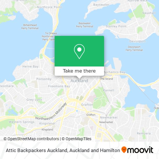 Attic Backpackers Auckland map