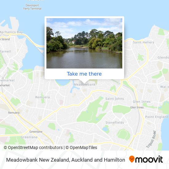 Meadowbank New Zealand map