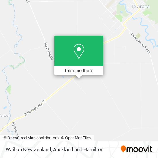 Waihou New Zealand map