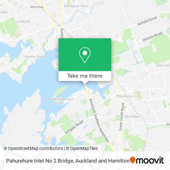 Pahurehure Inlet No 2 Bridge map