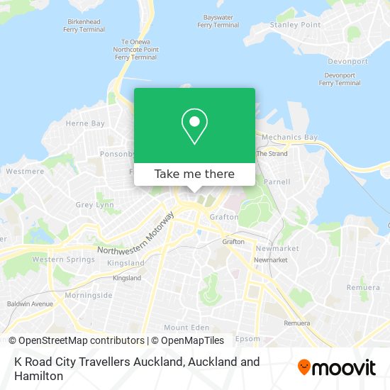 K Road City Travellers Auckland map