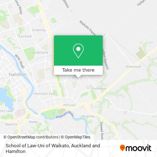 School of Law-Uni of Waikato map