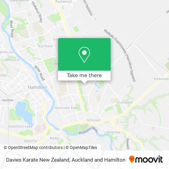 Davies Karate New Zealand map