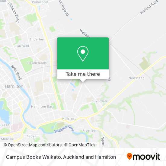 Campus Books Waikato map