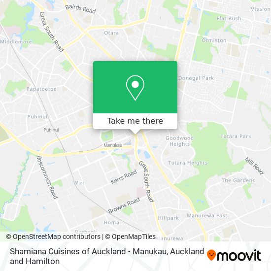 Shamiana Cuisines of Auckland - Manukau map