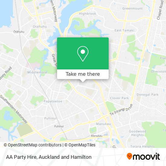 AA Party Hire map