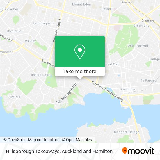 Hillsborough Takeaways map