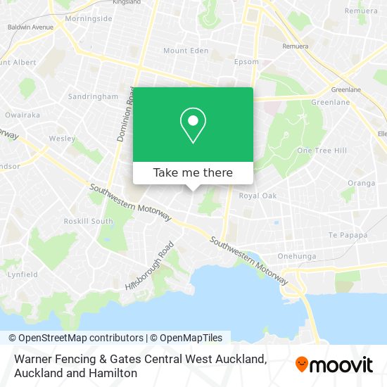 Warner Fencing & Gates Central West Auckland map