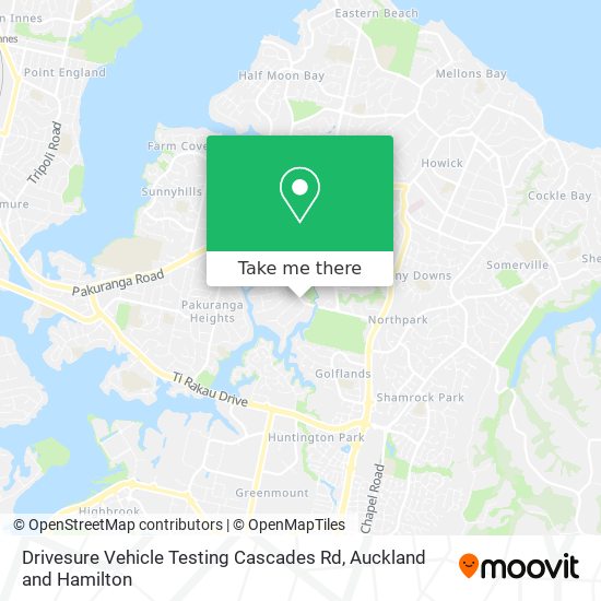 Drivesure Vehicle Testing Cascades Rd map