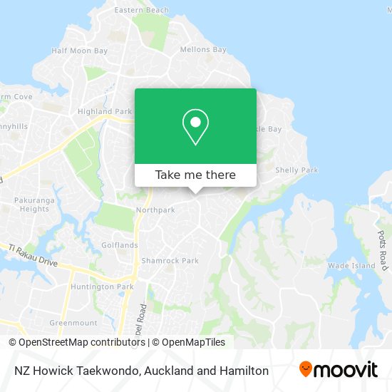 NZ Howick Taekwondo map