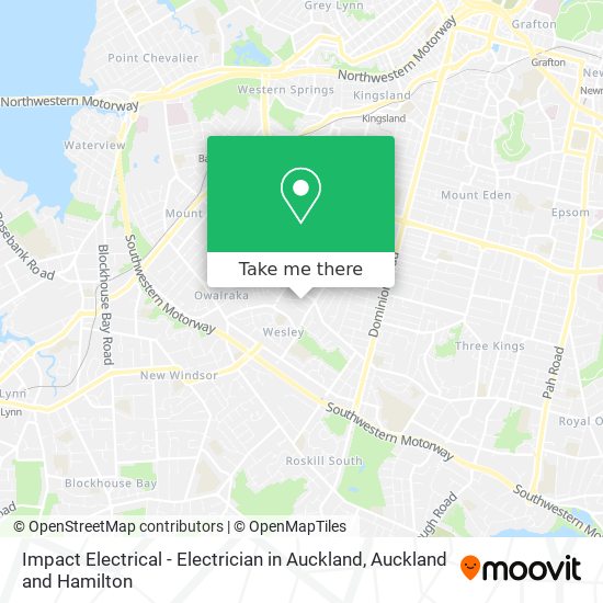 Impact Electrical - Electrician in Auckland map