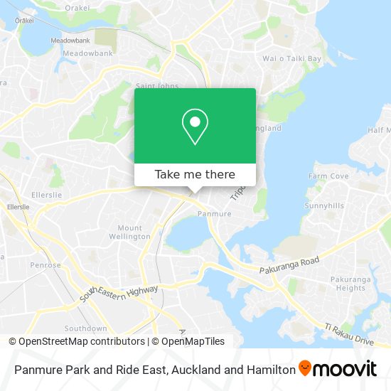Panmure Park and Ride East map