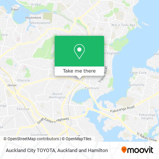 Auckland City TOYOTA map