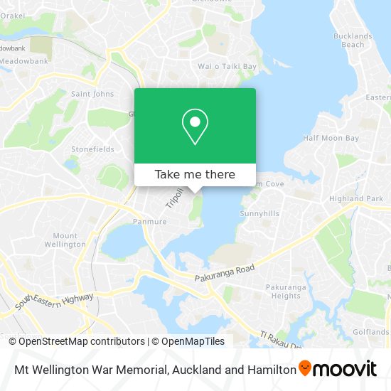 Mt Wellington War Memorial map