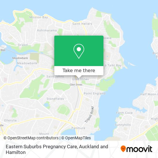 Eastern Suburbs Pregnancy Care map