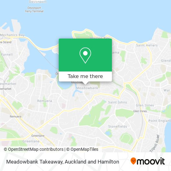 Meadowbank Takeaway map