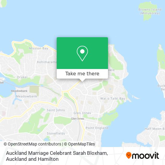 Auckland Marriage Celebrant Sarah Bloxham map